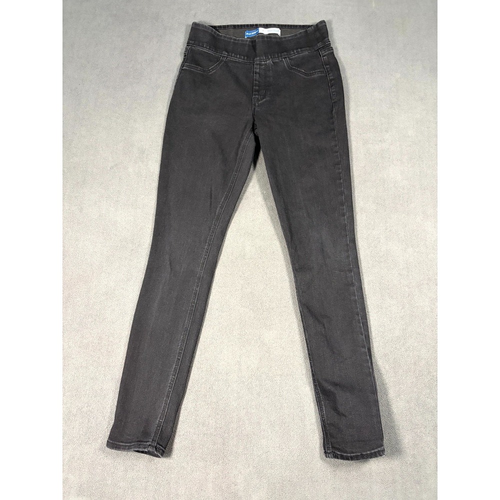 Old Navy Rockstar Super Skinny Jeggings Jeans Womens 4 Black Adjustable Waist